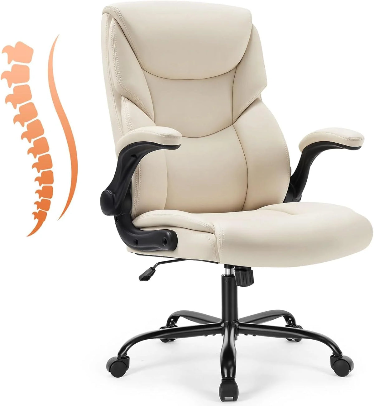 Ergonomic Office Chair Heavy Duty Work Desk Chair Adjustable Swivel Rolling Chair with Wheels