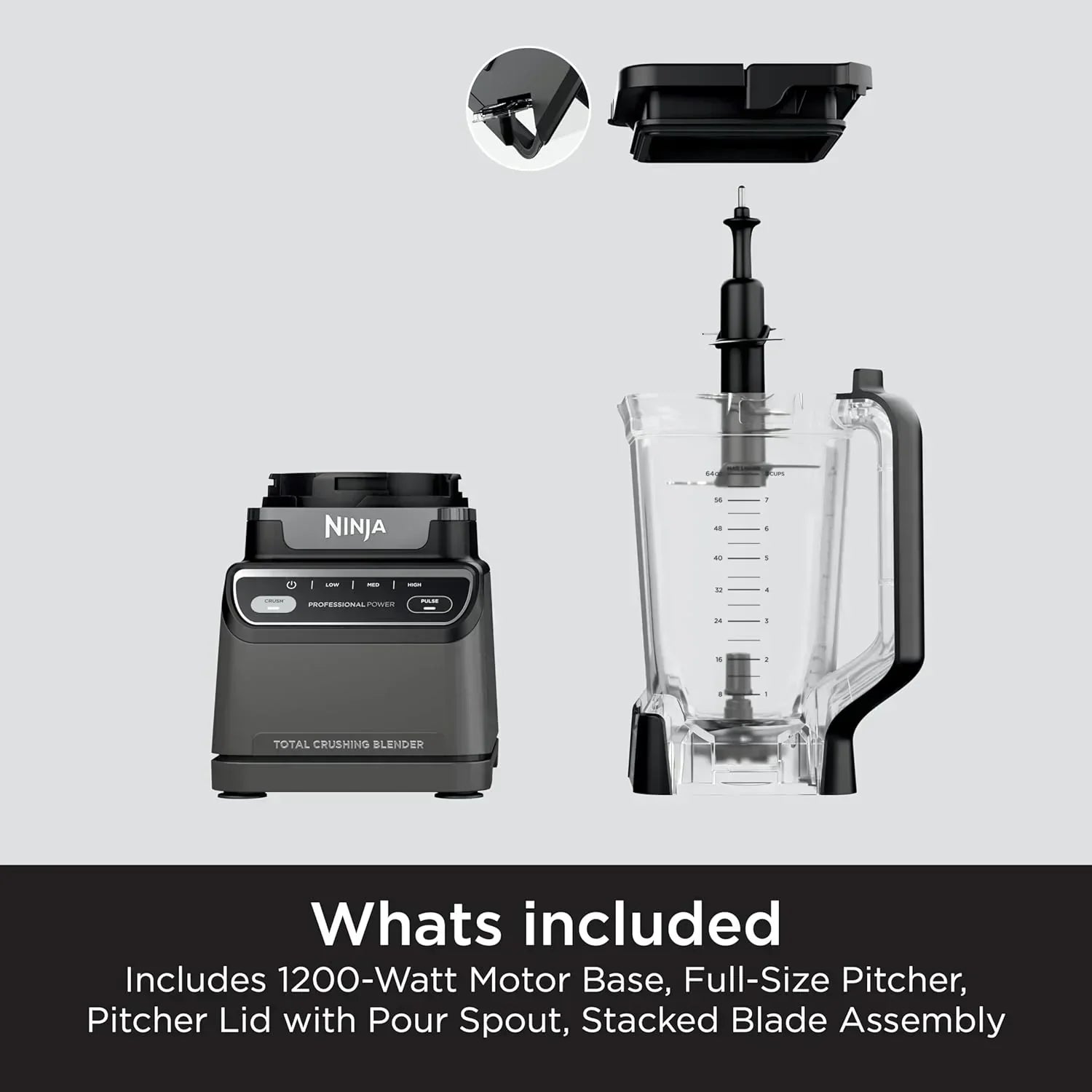 Ninja BL660 Professional Compact Smoothie and Food Processor Blender 1100W 3 Functions