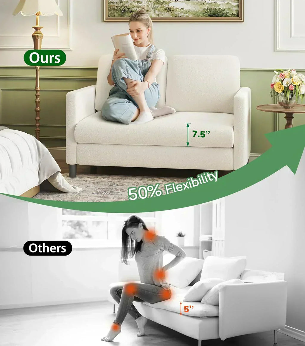 Loveseat Sofa 51 Love Seat Comfy Corduroy Small Loveseat Tool-Free Setup Couch
