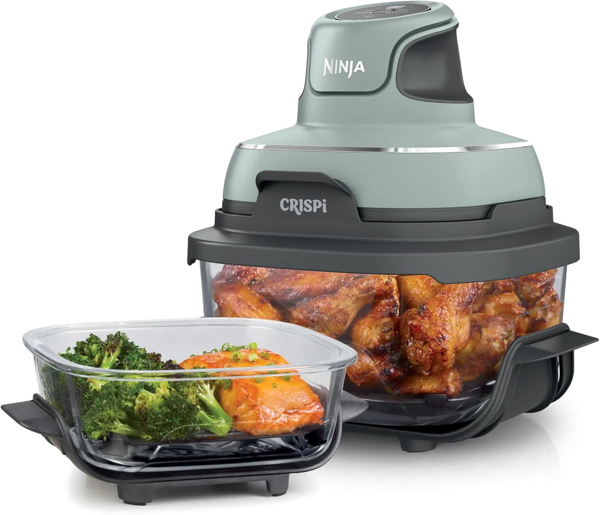 Ninja Crispi 4-in-1 Portable Glass Air Fryer Cooking System, 1500W, 4QT & Glass Food Storage Container