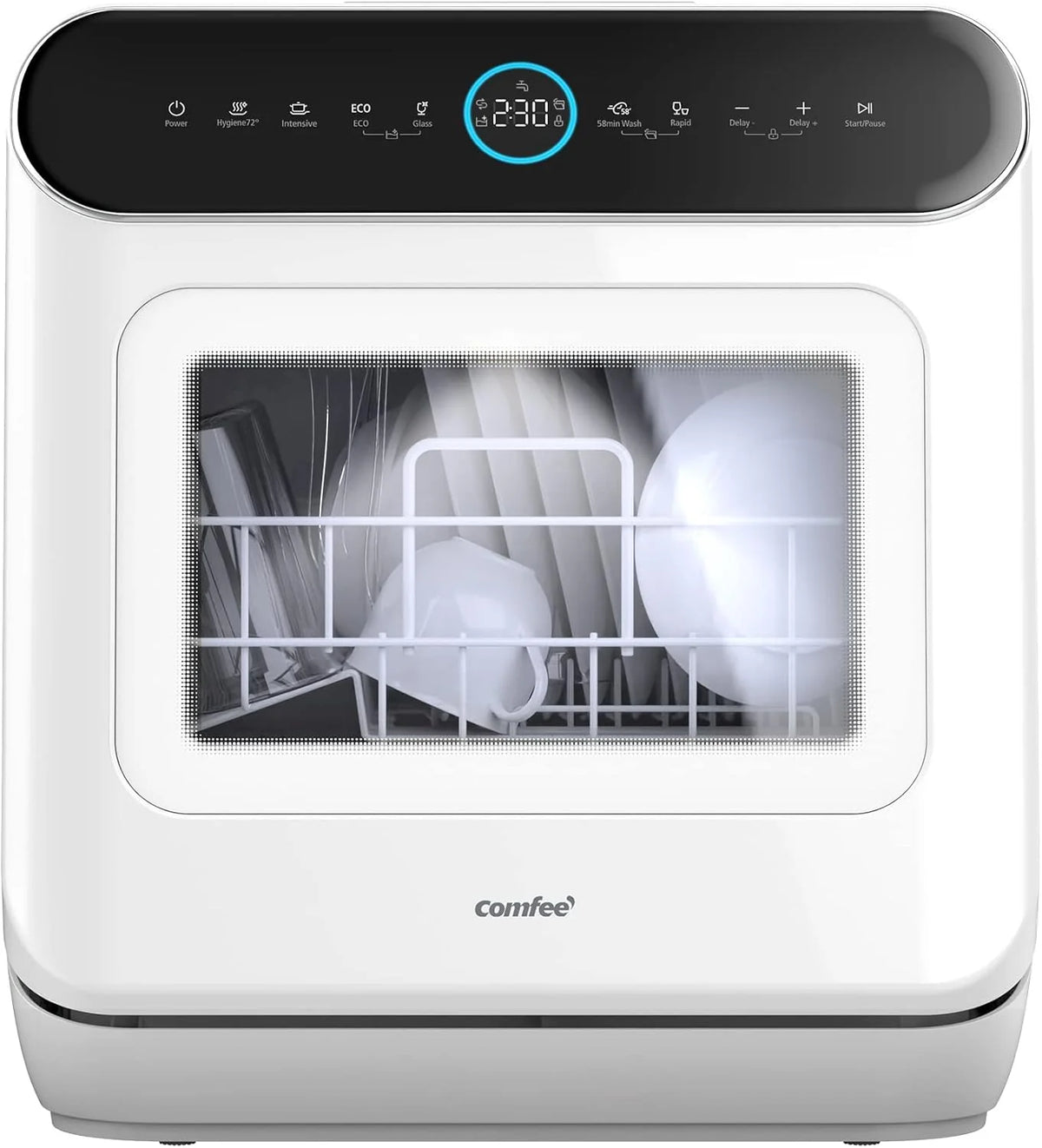COMFEE' Portable Mini Dishwasher Countertop with 5L Built-in Water Tank for Apartments& RVs