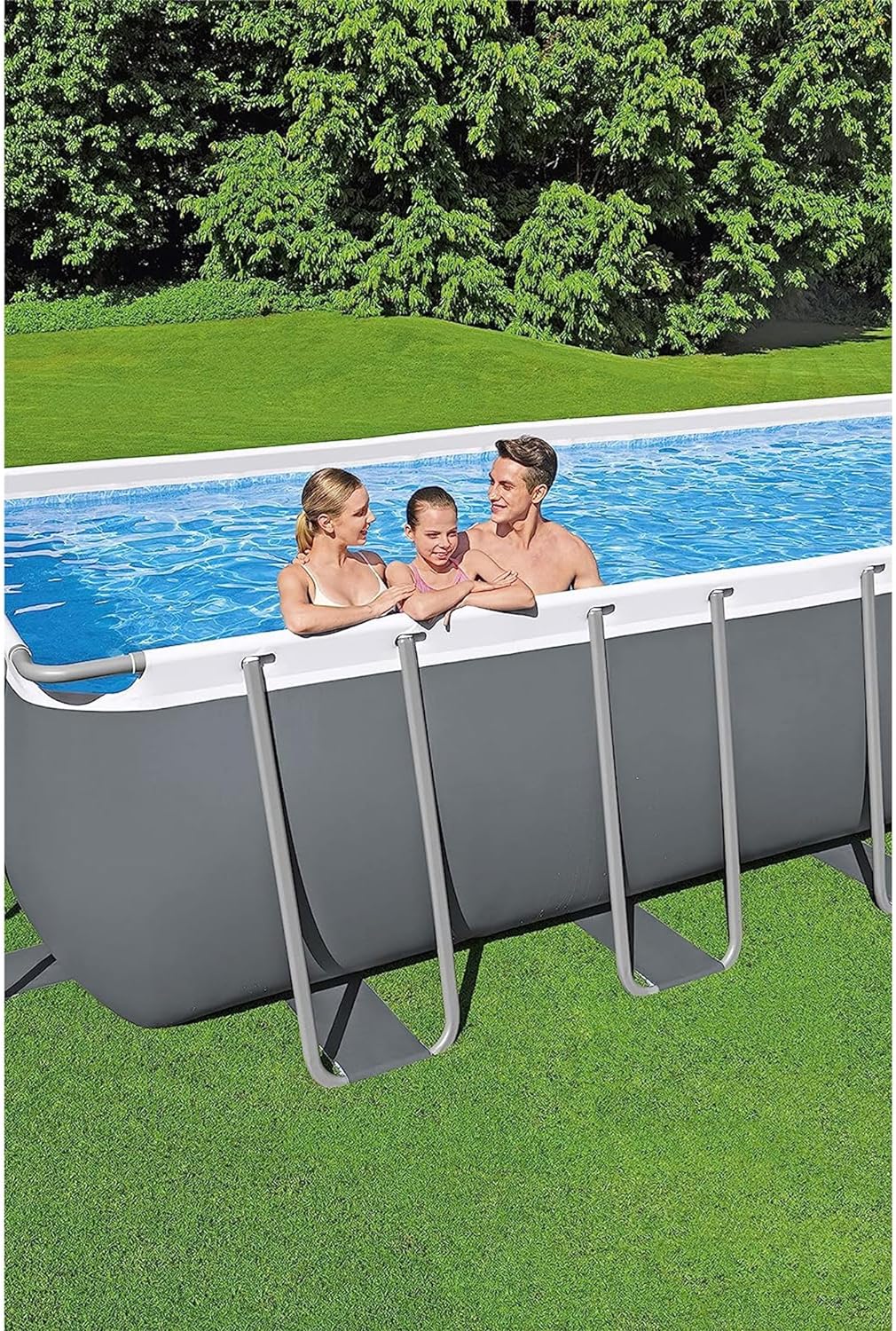 Power Steel 14' x 8'2 x 39.5 Oval Above Ground Pool Set Includes 530gal Filter Pump Ladder