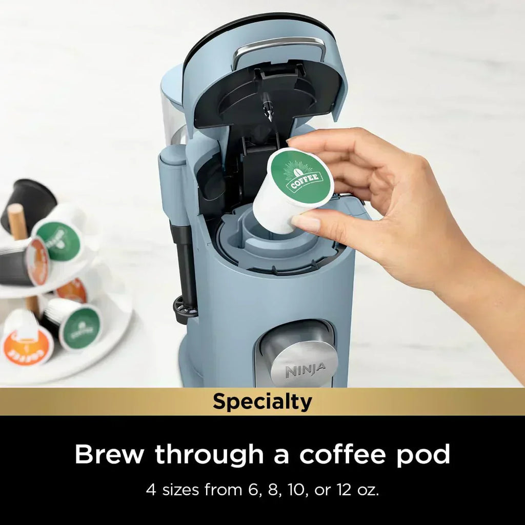Ninja Pods Grounds Single-Serve Coffee Maker K-Cup Pod Compatible Brews Grounds Compact Design
