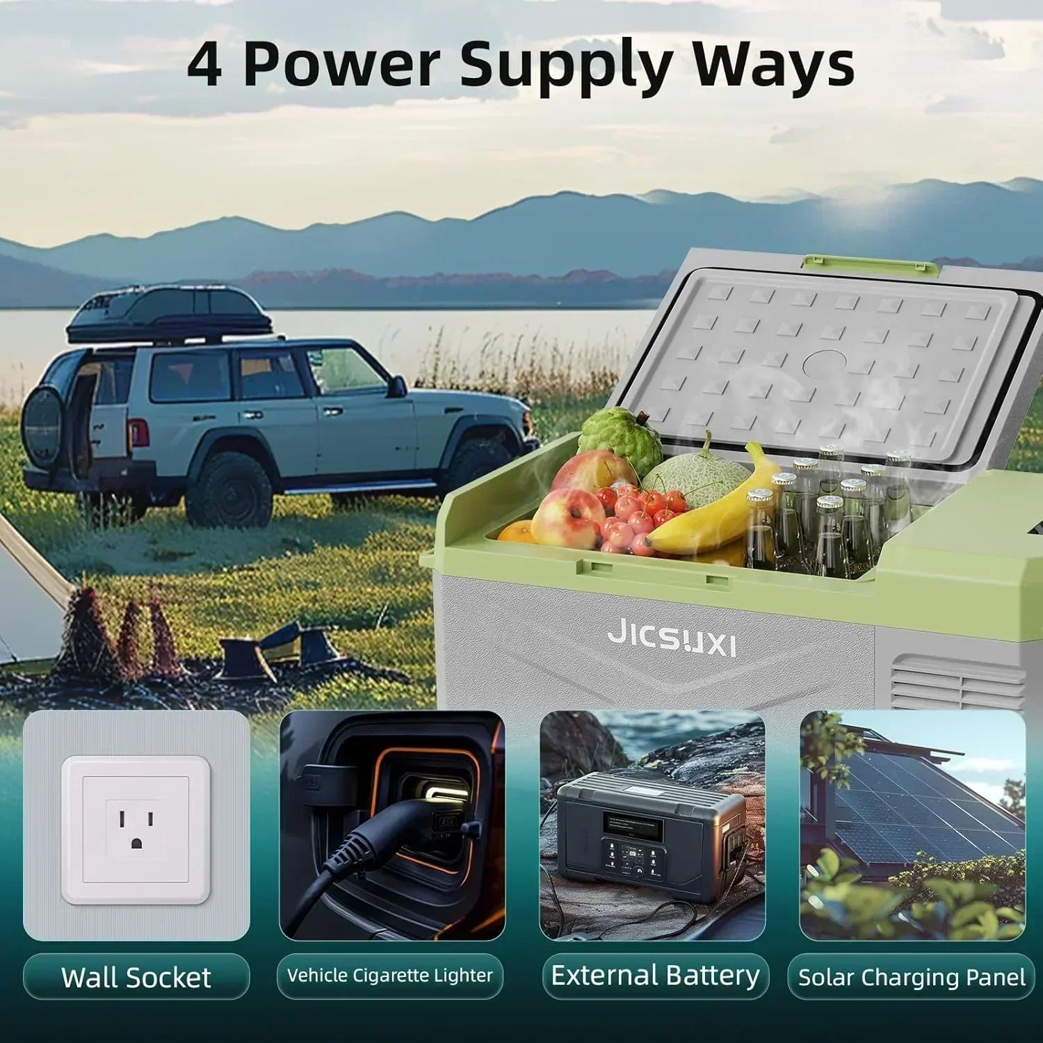 12V Car Refrigerator 17 Quart Portable Freezer 12 Car Fridge -4F~68F Compressor Electric Cooler