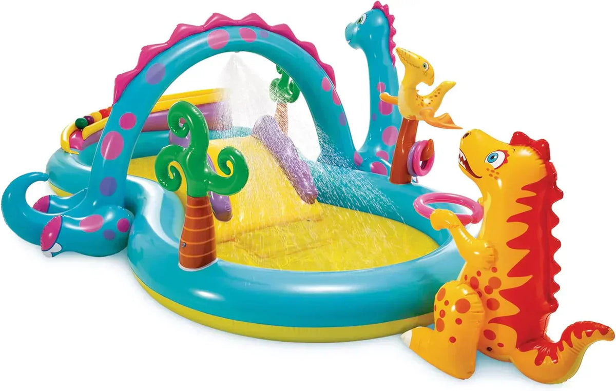 Intex 96 x 78 x 28 Inflatable Jungle Adventure Play Center Spray Kiddie Pool Water Slide