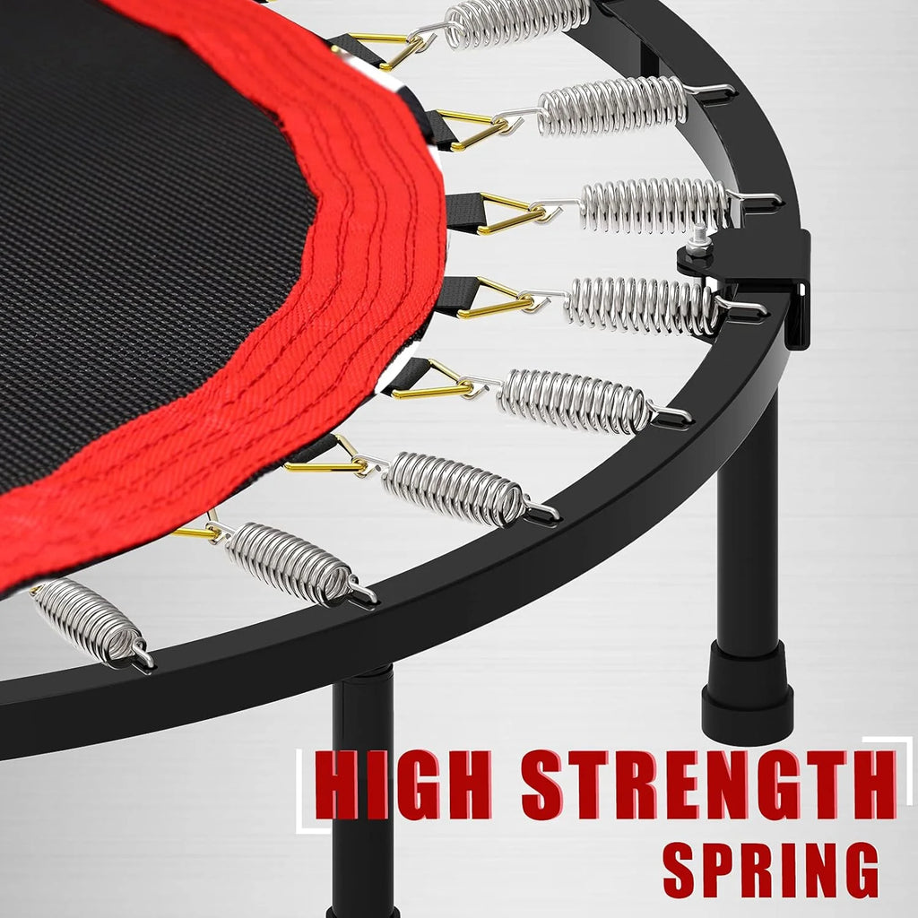 Kanchimi 40 48 Folding Mini Fitness Indoor Exercise Workout Rebounder Trampoline with Handle, Max Load 330lbs