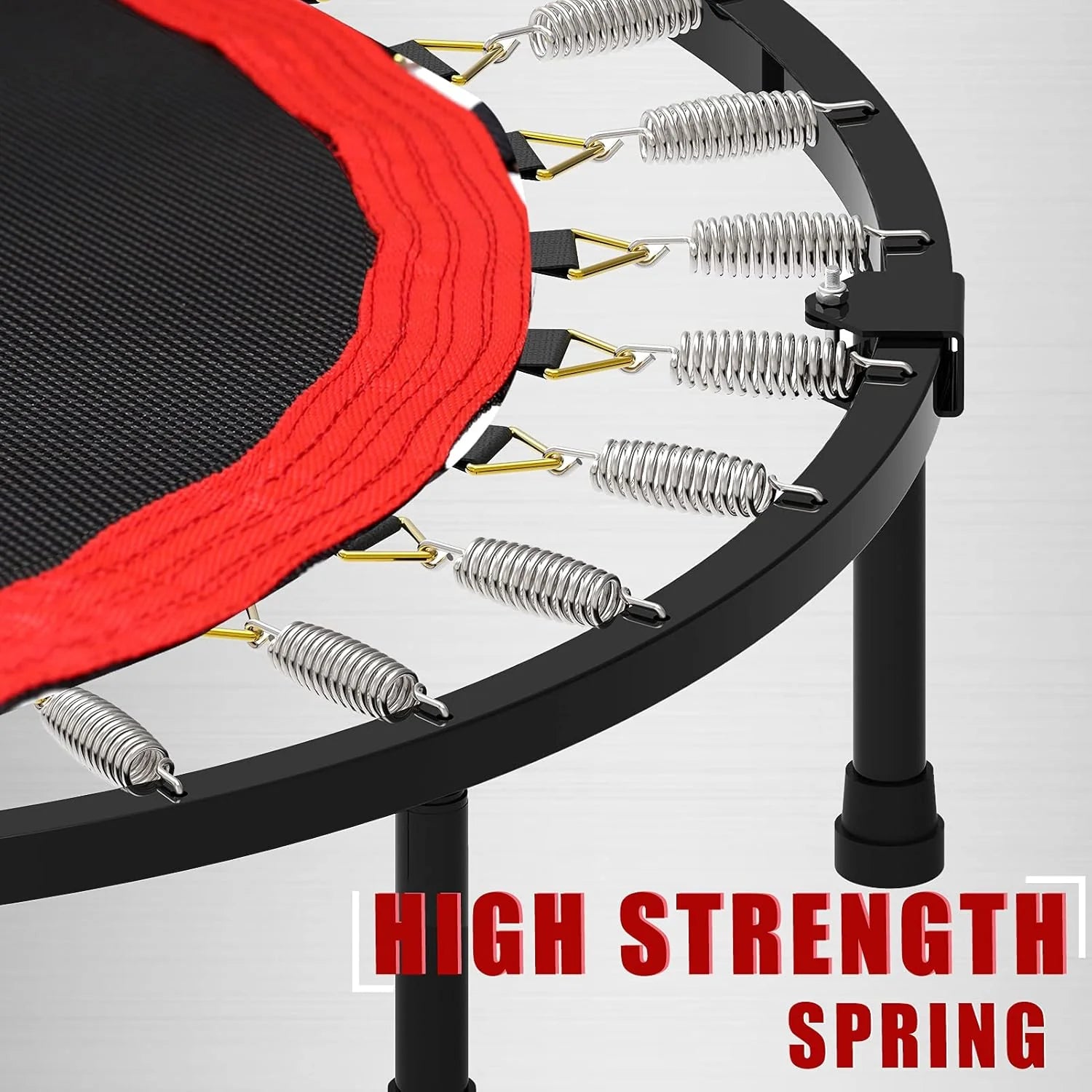 Kanchimi 40 48 Folding Mini Fitness Indoor Exercise Workout Rebounder Trampoline with Handle, Max Load 330lbs