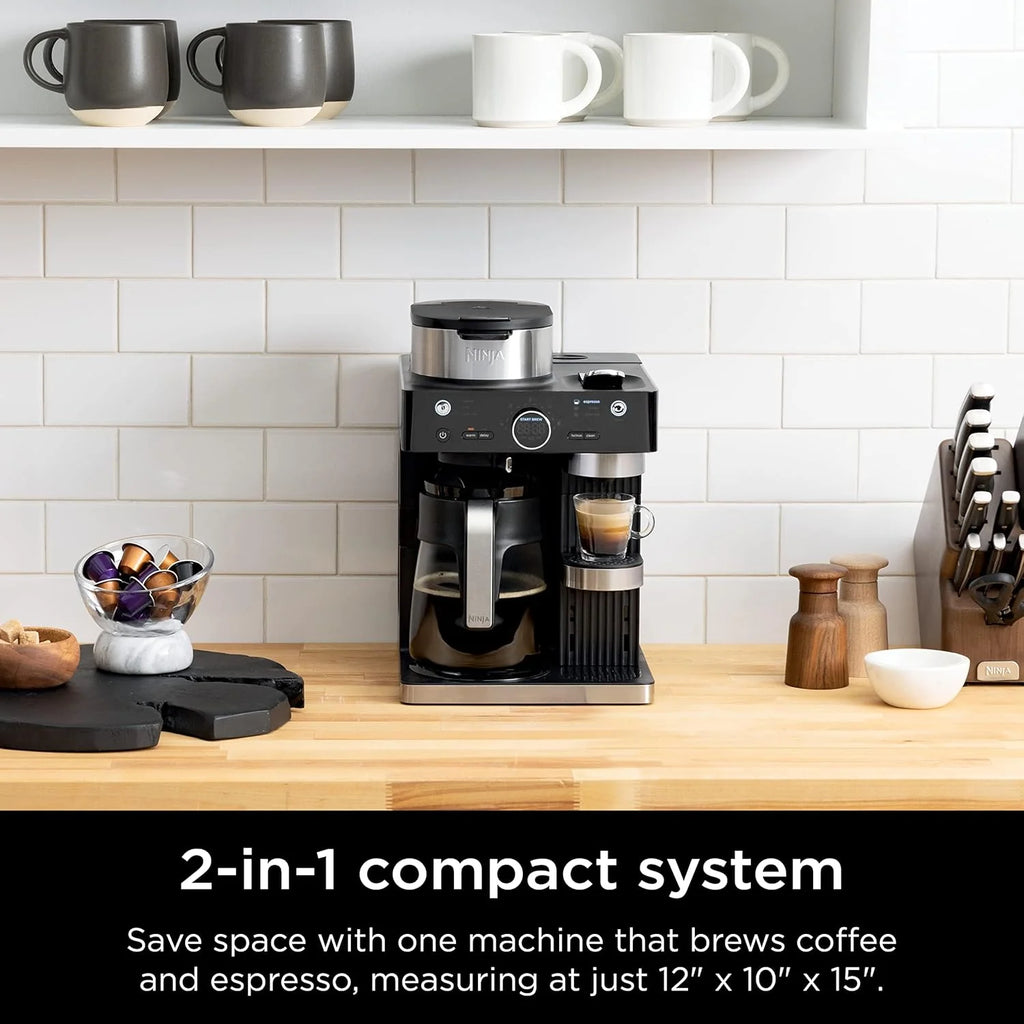 Ninja Espresso & Coffee Maker & Barista System 3 Espresso Brew Styles Single-Serve Coffee