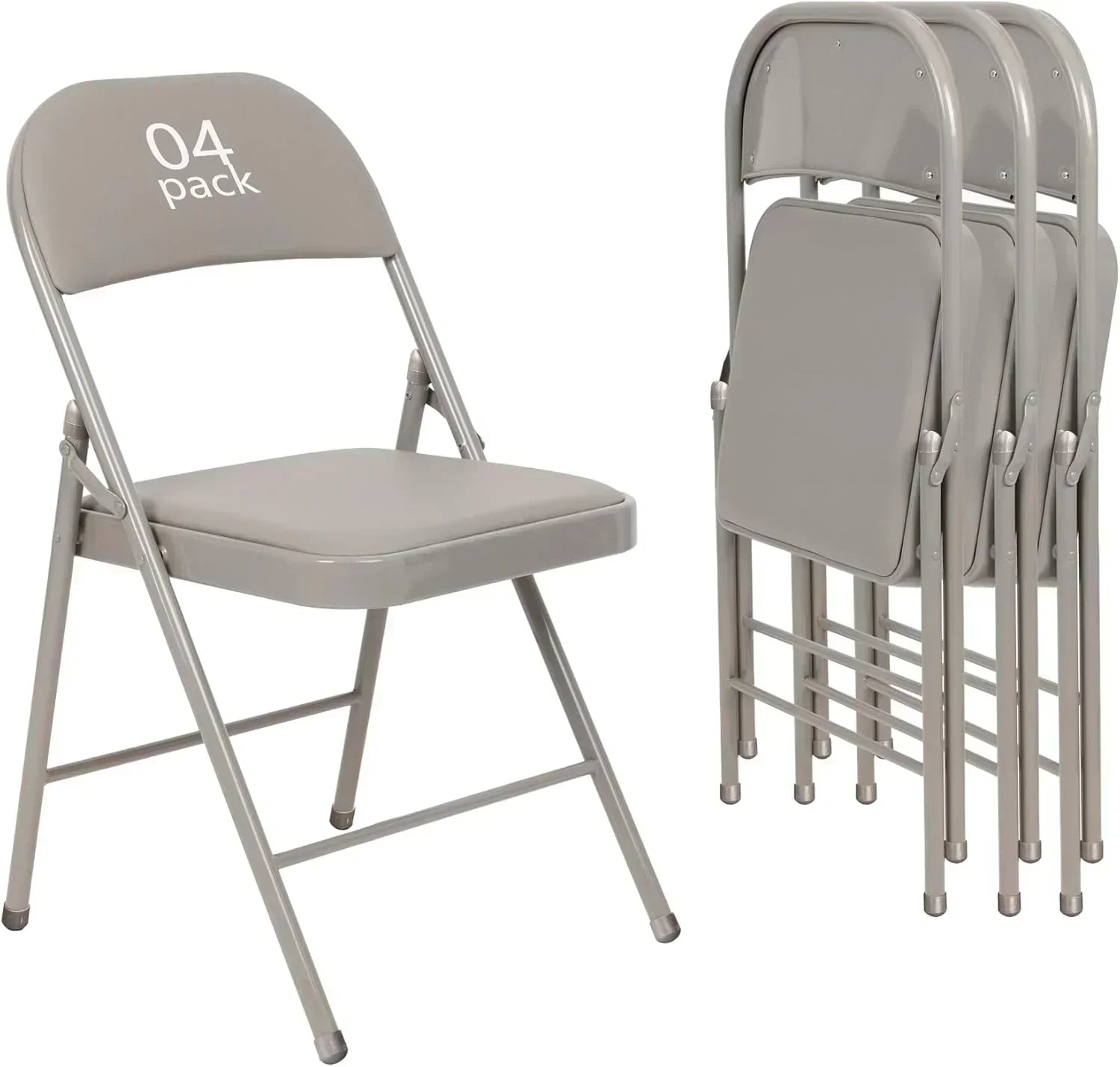 6 Pack Black Folding Chairs with Leather Chairs Events Office Wedding Party Upholstered Chairs