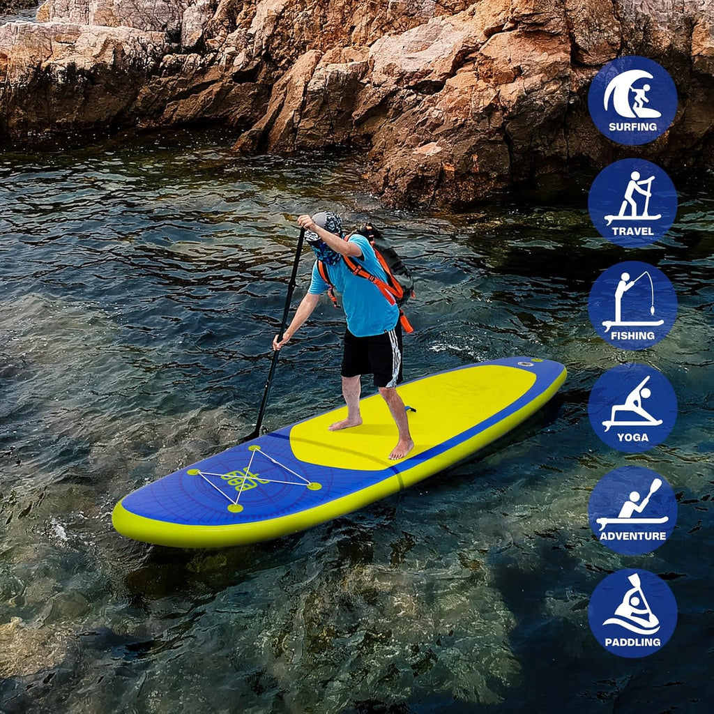 FunWater Inflatable Stand Up Paddle Board Premium SUP Paddle Accessories EVA Deck