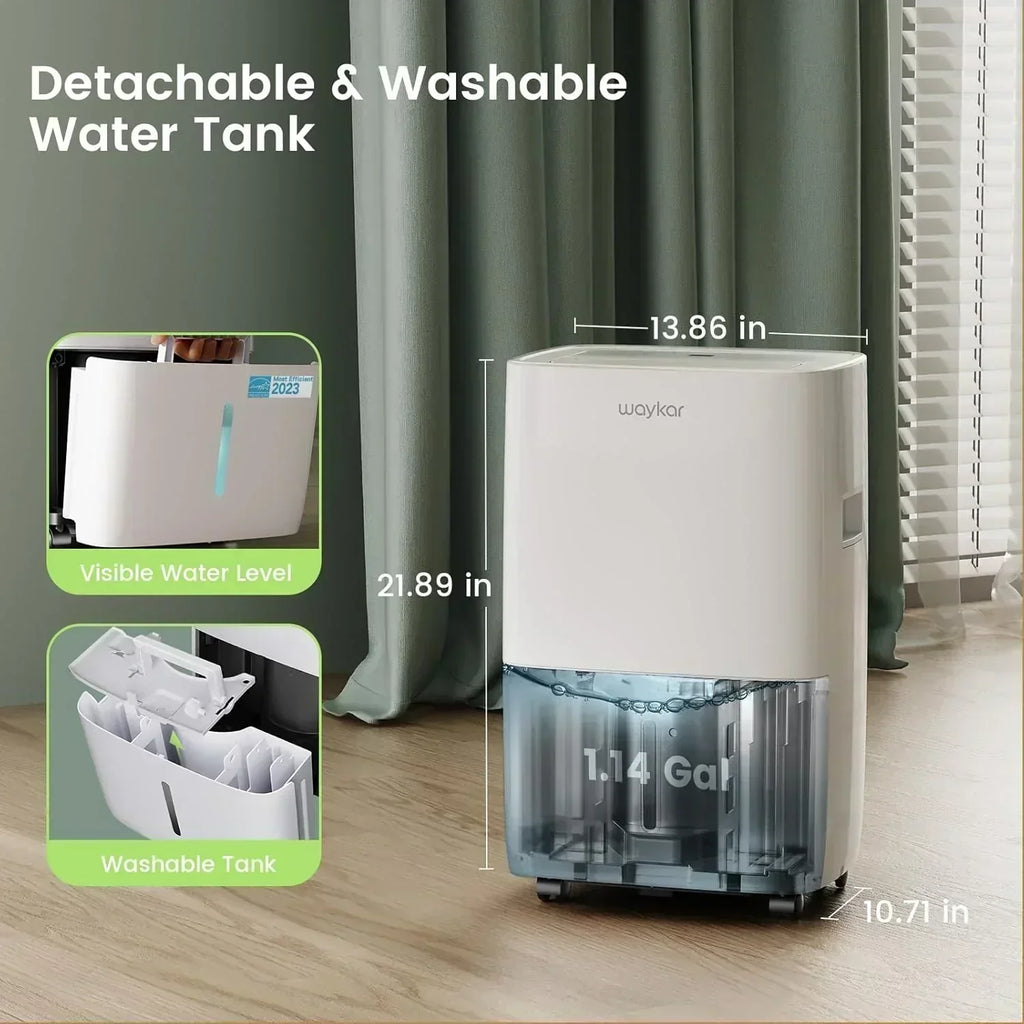 Waykar 2000 Sq Ft Dehumidifier for Home and Basements with Auto or Manual Drainage