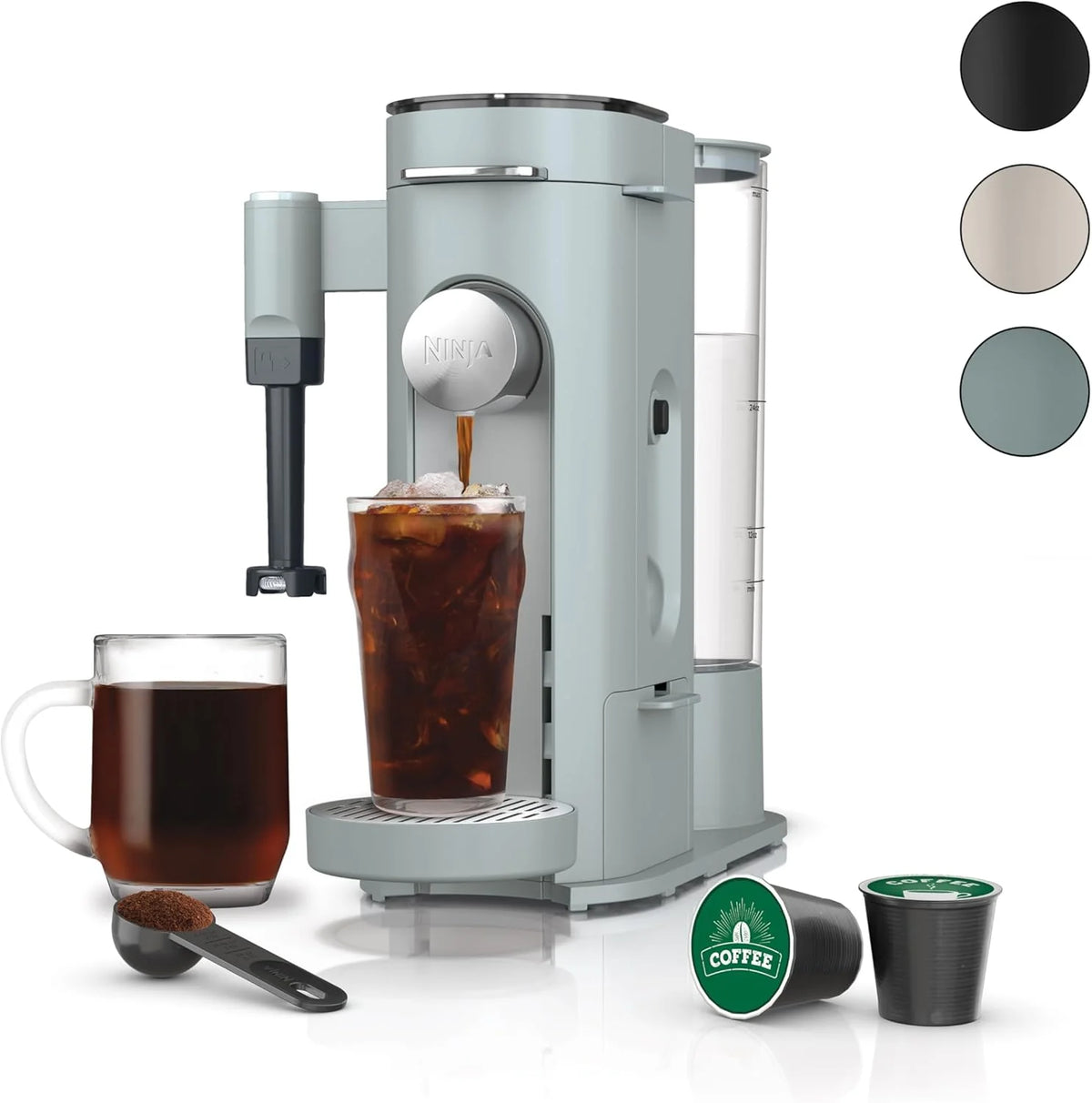 Ninja Pod & Grounds Single-Serve Coffee Maker 56-oz. Reservoir Stone PB051ST