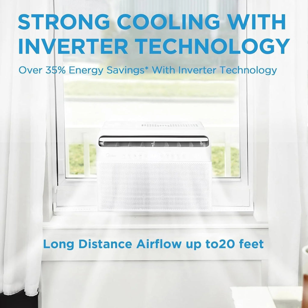Midea 12,000 BTU U-Shaped Smart Inverter Window Air Conditioner�CCools up to 550 Sq. Ft.