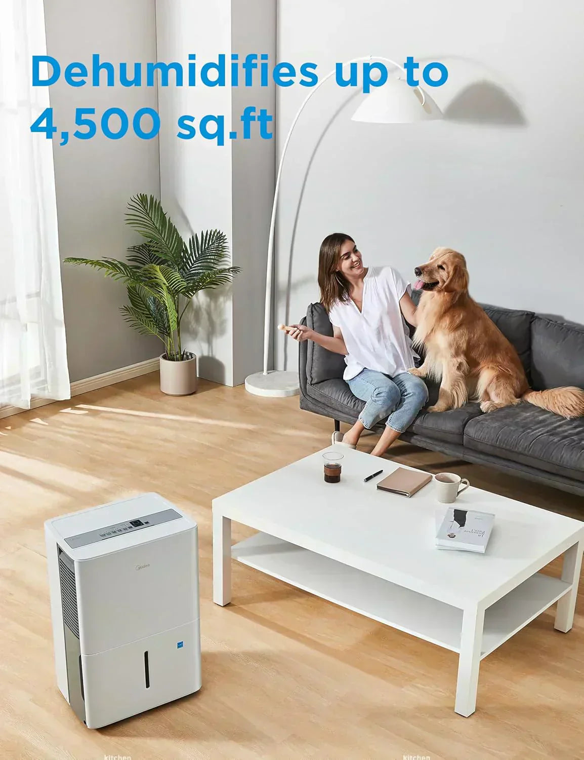 4,500 Sq. Ft.Dehumidifier for Basement Energy Star Certified With Reusable Air Filter 50 Pint