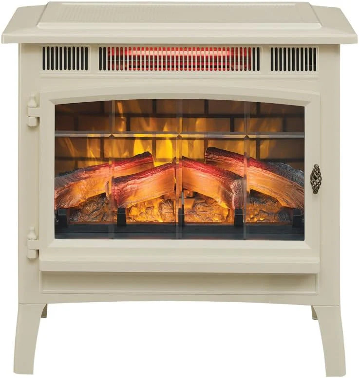 Freestanding Electric Fireplace Stove Heater with 3D Flame Effect for 1,000 Sq. Ft