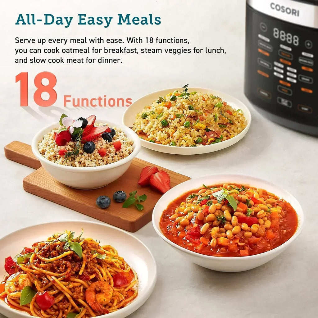 COSORI Pressure Cooker 6 qt 9-in-1 Instant Multi Kitchen Appliances Safer Venting Design