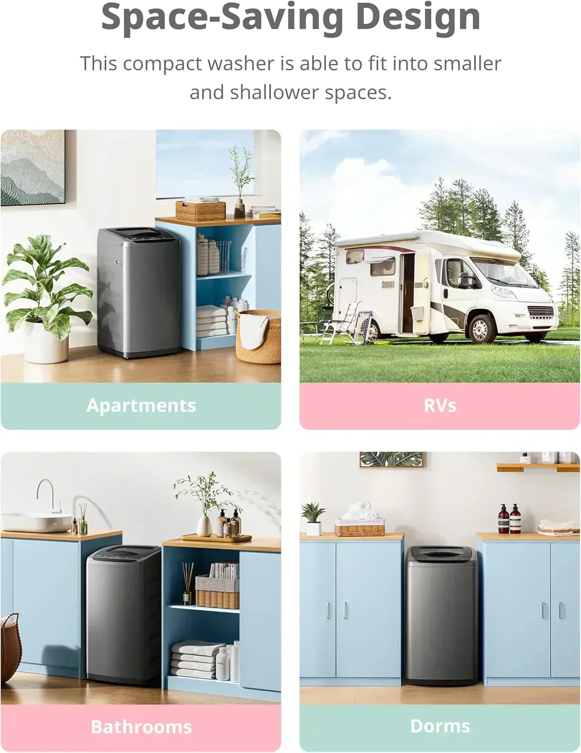 Comfee Portable Washing Machine 0.9 Cubic Foot with LED Display and Built-in Drum