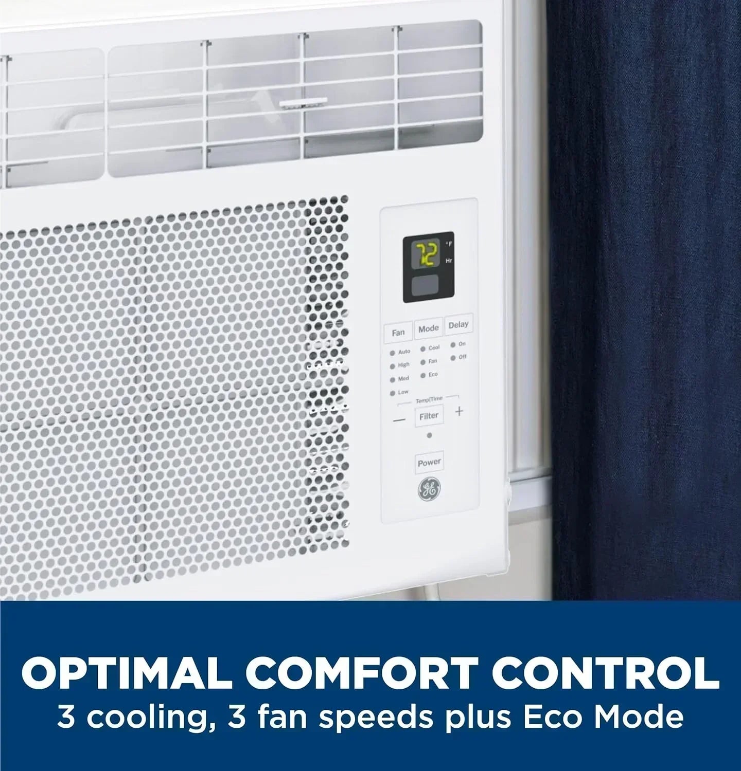 GE Window Air Conditioner Unit 5,000 BTU for Small Rooms up to 150 sq ft Manual Adjustable Fan