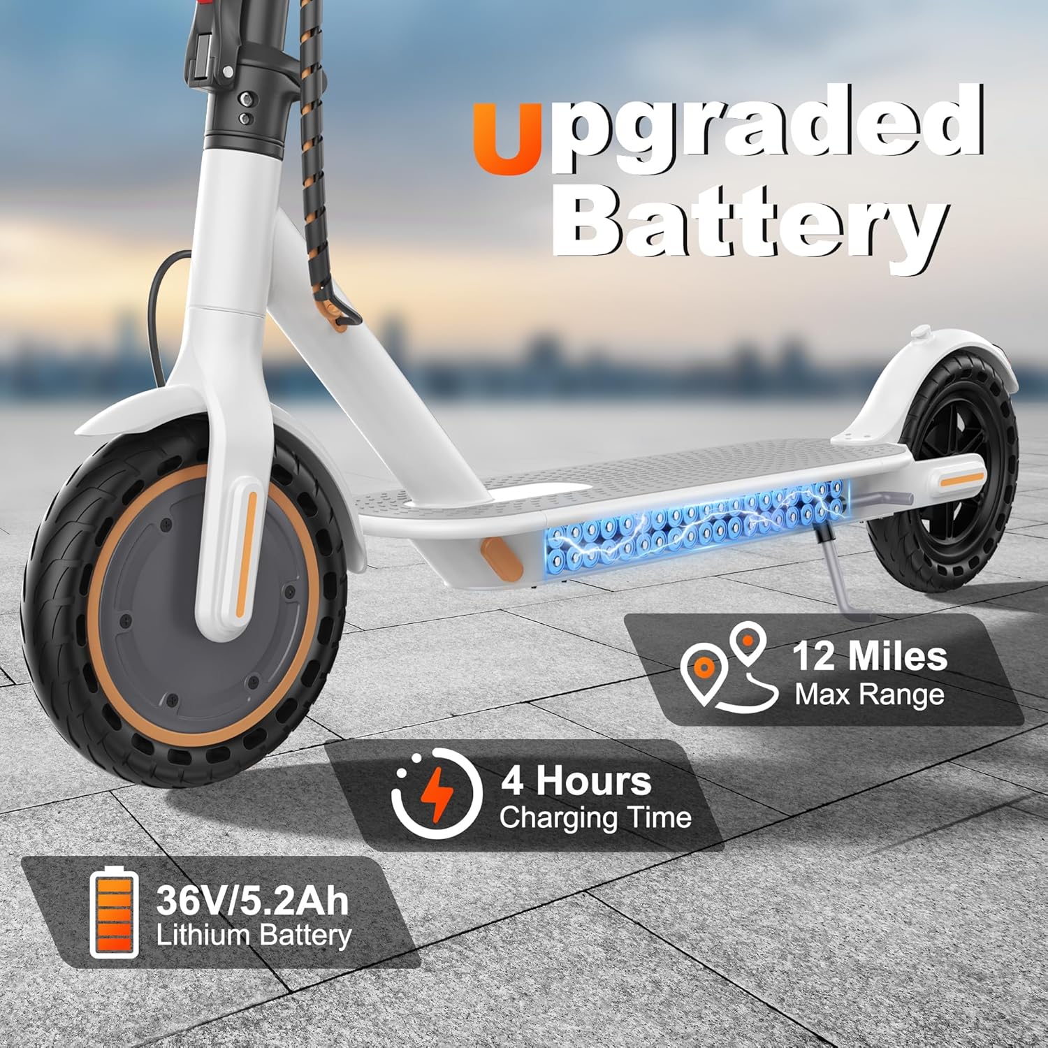 Electric Scooter 350W/500W Motor Top Speed 19/22 mph Max 16/23/28Miles Ranges Foldable E Scooter