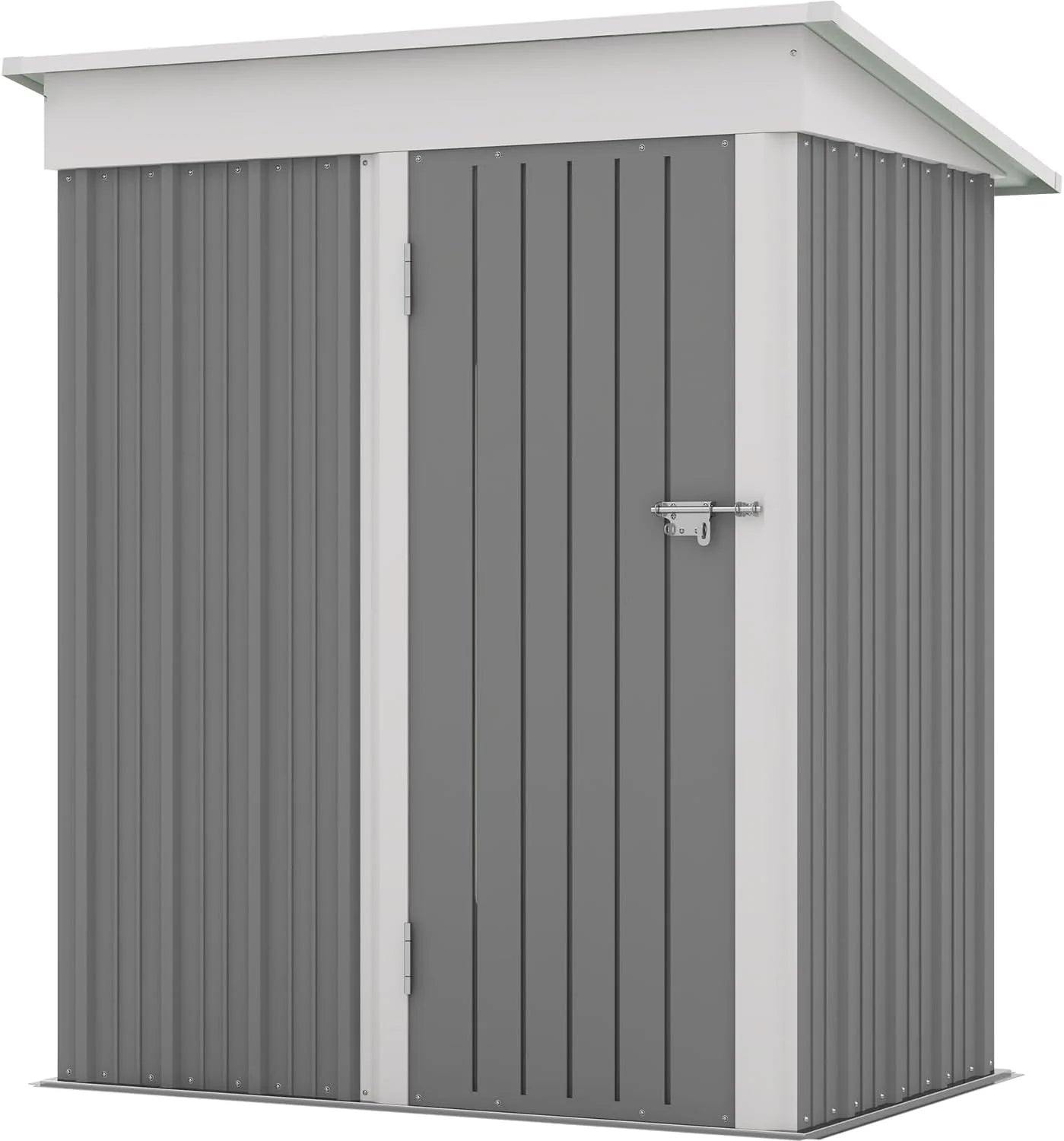 Patiowell 5x3 FT Outdoor Storage Shed Tool Shed with Sloping Roof and Lockable Door Metal Shed