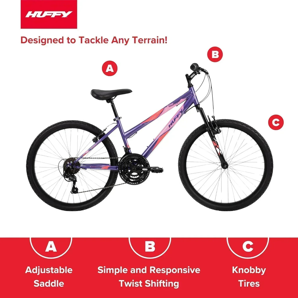 Huffy Stone Mountain Hardtail Mountain Bike for Boys/Girls/Men/Women 20/24/26 Sizes