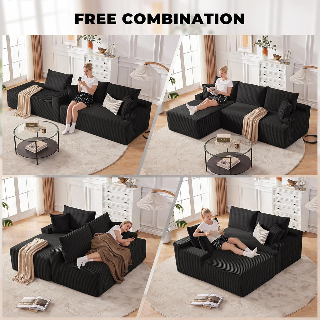 110-inch cloud sofa boneless sofa in the living room modular sofa with deep seats
