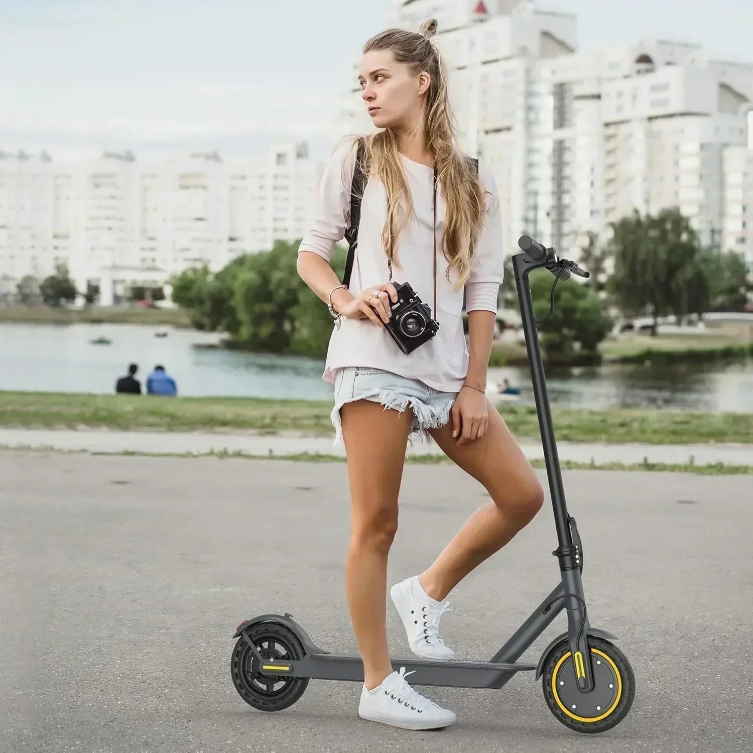 Electric Scooter 350W/500W Motor Top Speed 19/22 mph Max 16/23/28Miles Ranges Foldable E Scooter