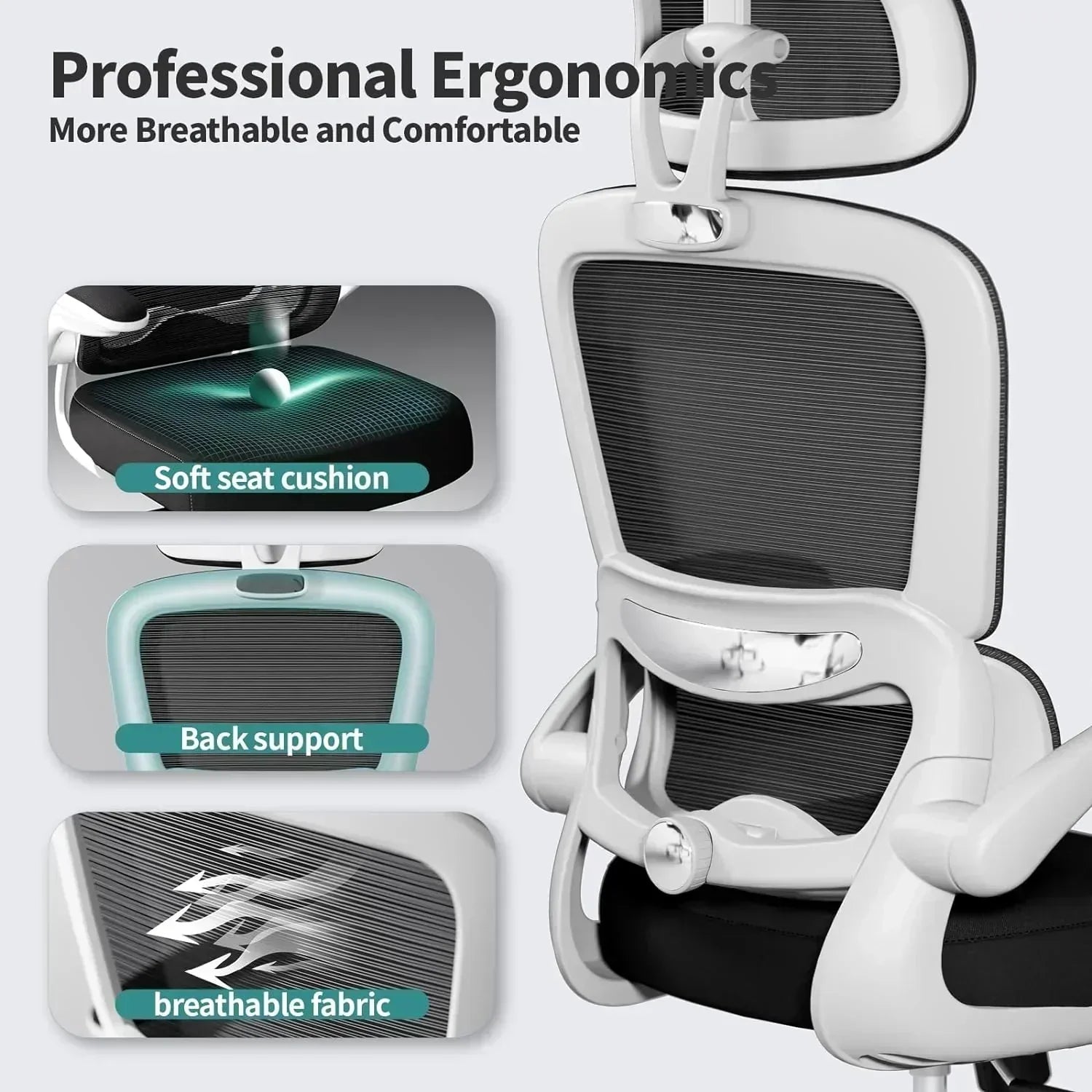 Office Chair Ergonomic Desk Chair 330 lbs Home Mesh Desk Chair Comfortable Gaming Chair