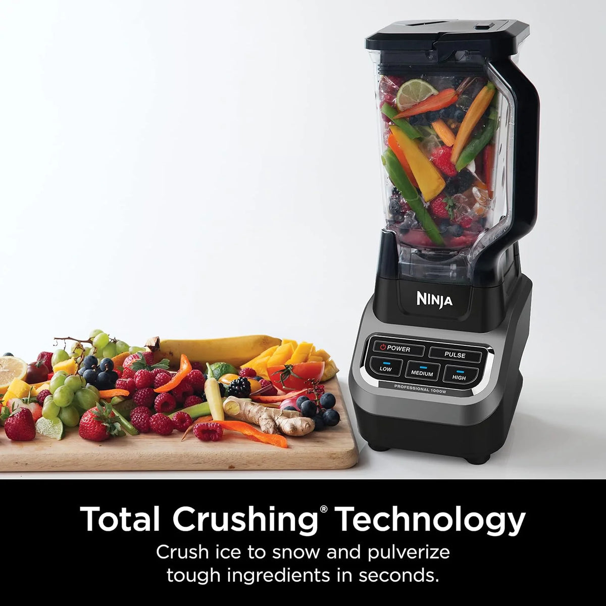 Ninja BL610 Professional 72 Oz Countertop Blender with 1000-Watt Base and Total Crushing Technology for-Smoothies, Ice and Frozen Fruit, Black