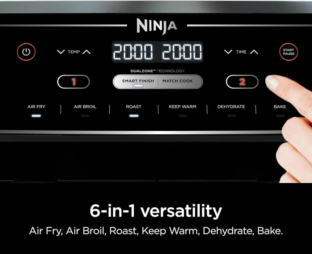 Ninja Foodi 6-in-1 FlexBasket Air Fryer with 7 QT MegaZone Basket Divider for Large Proteins