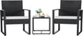 Flamaker 3 Pieces Patio Set Outdoor Wicker Furniture Sets Modern Rattan Chair Conversation Sets