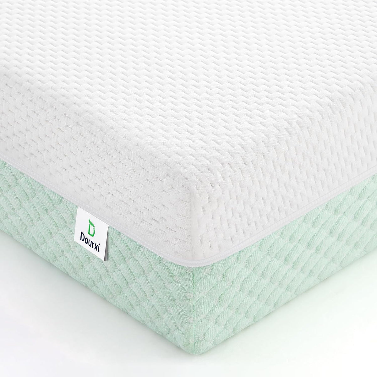 Crib Mattress, Dual Sided Comfort Memory Foam Toddler Bed Mattress, Triple-Layer Breathable Premium Baby Mattress for Infant and Toddler w/Removable Outer Cover - White&Grey