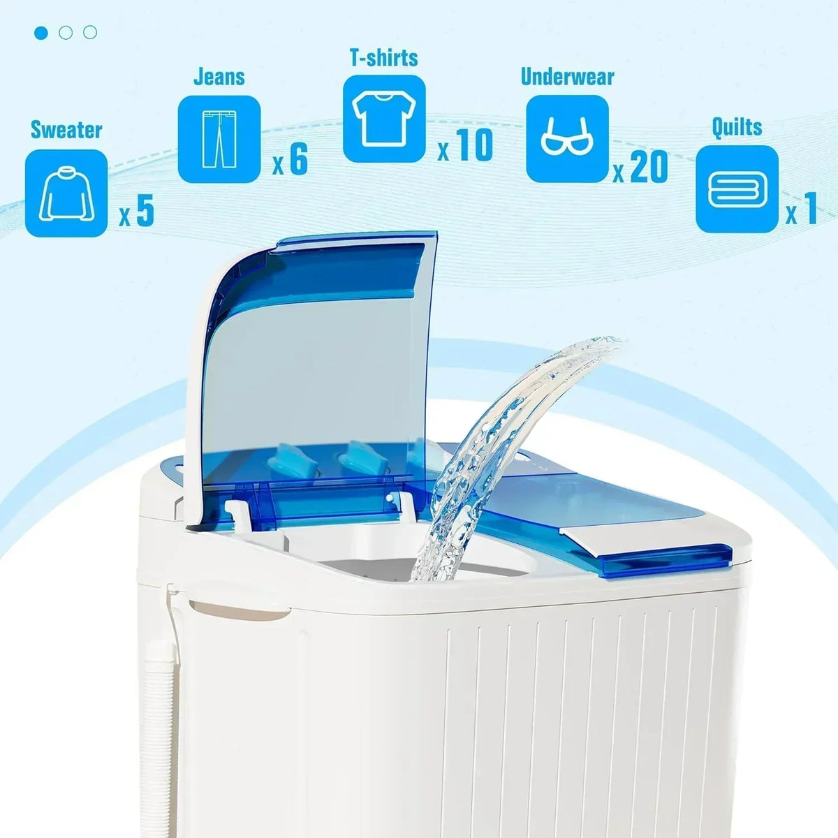 INTERGREAT Portable Washing Machine 16 lb Twin Tub Washing Machine