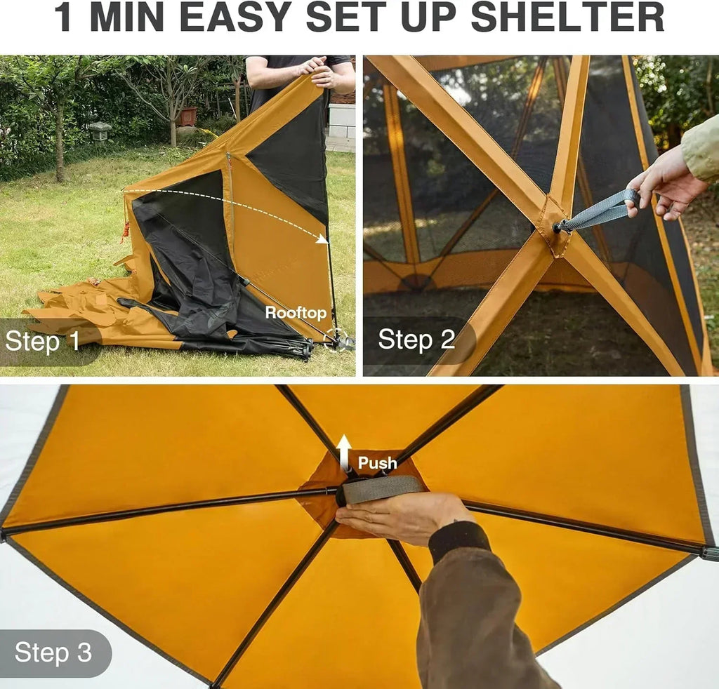 Pop up Screen House Tent for Camping 11.5 x 9.8 ft Instant Screened Gazebo Canopy