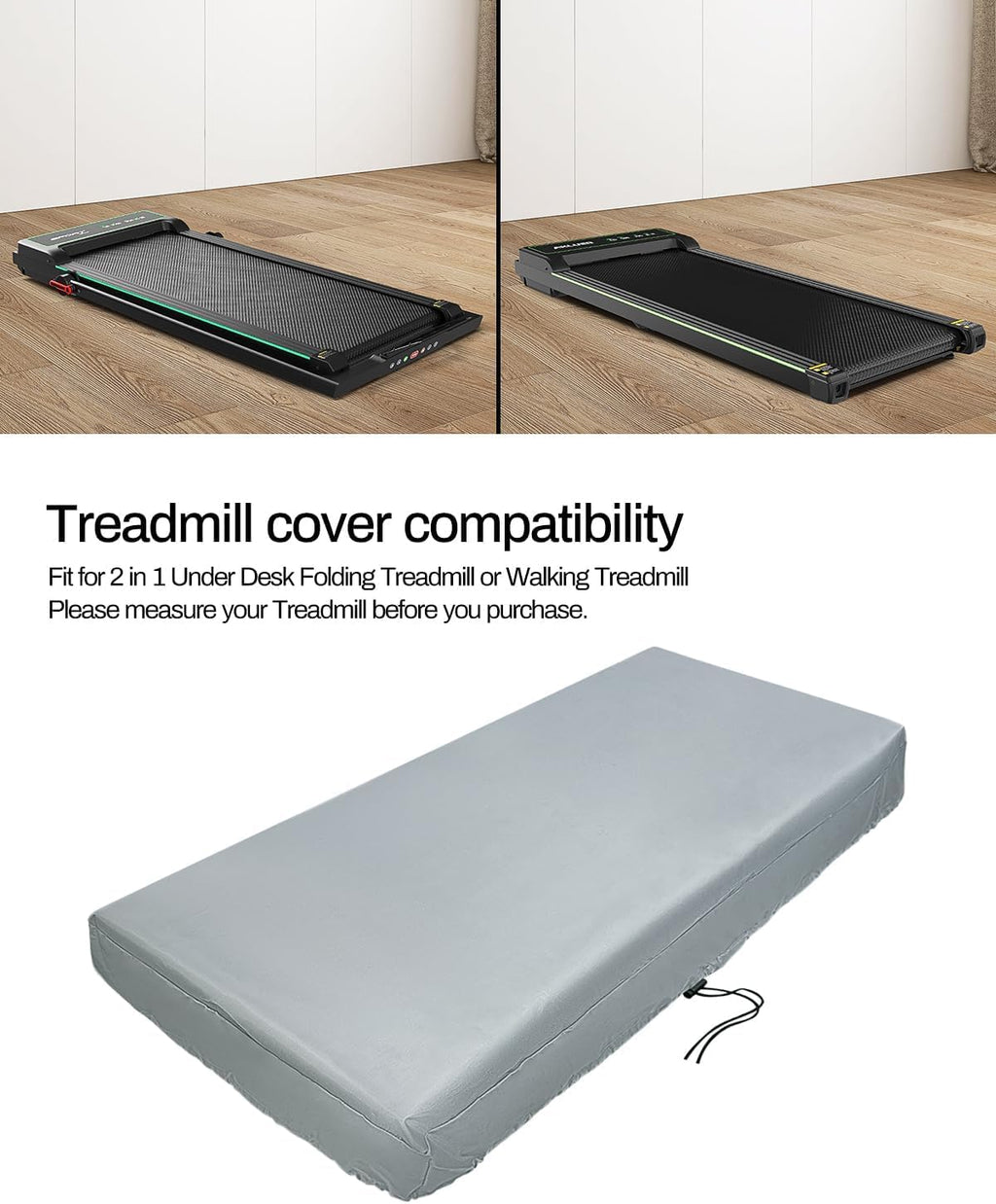 Akluer Inclined Home Treadmill 2.5 HP Small Under-Desk Treadmill Remote Control LED Display