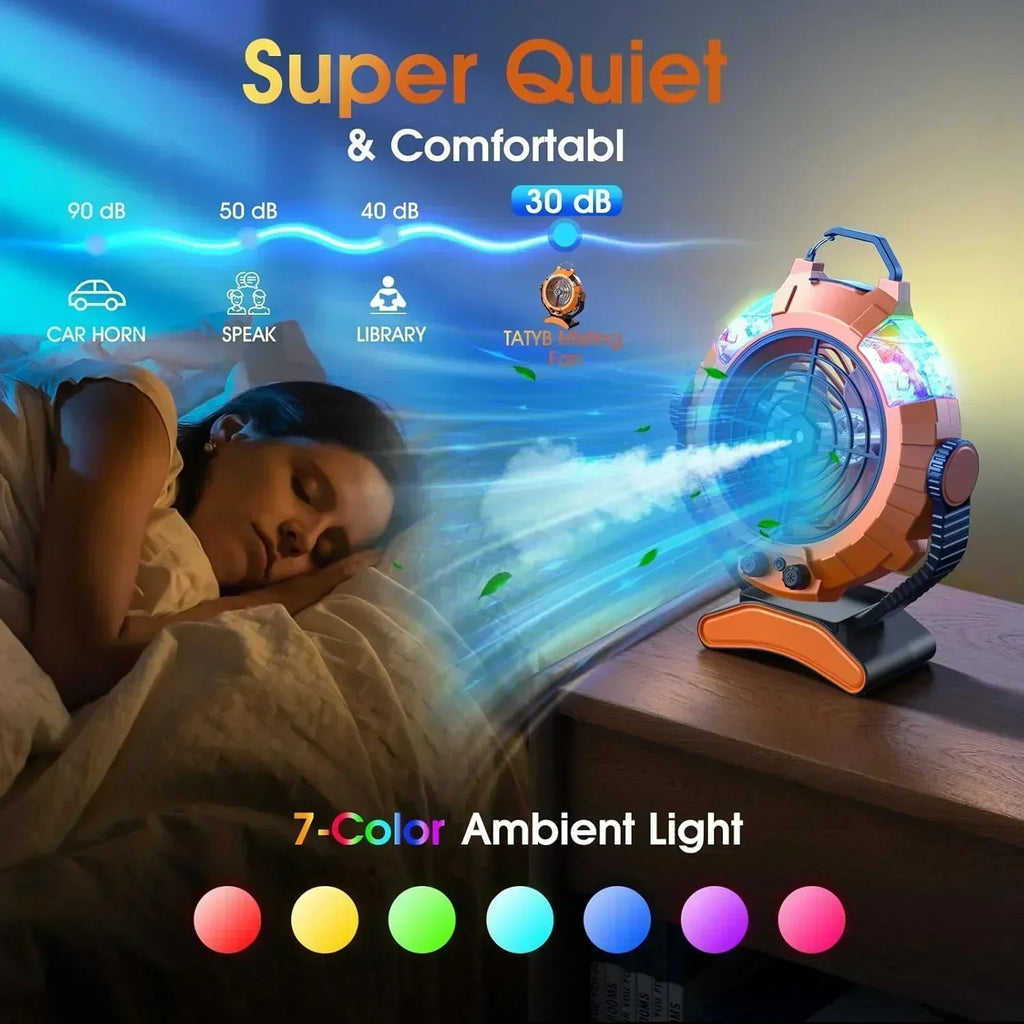 JYew Portable Air Conditioners Misting Fan With 10000mAh Rechargeable Battery Operated Fan