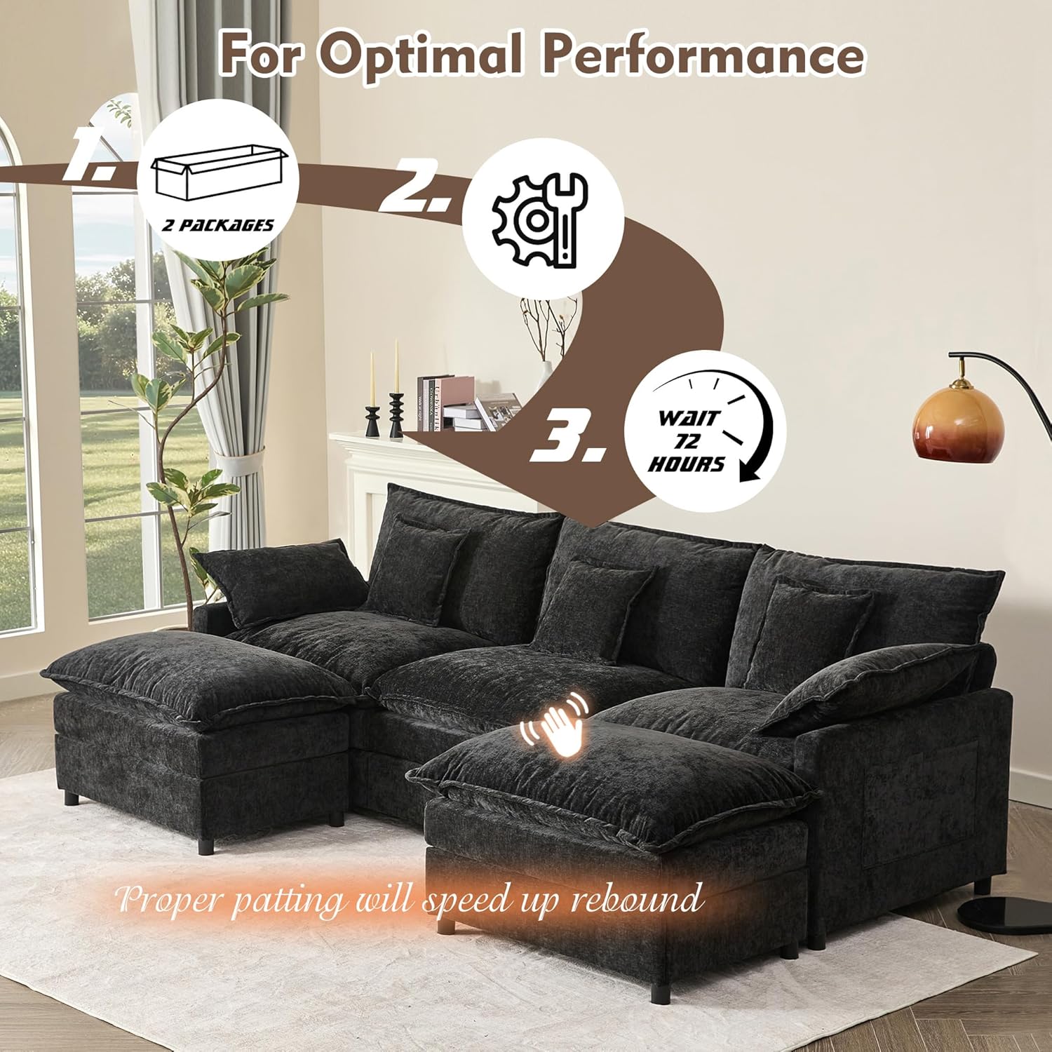 108 U-shaped sofa modular sofa Comfortable cloud sofa
