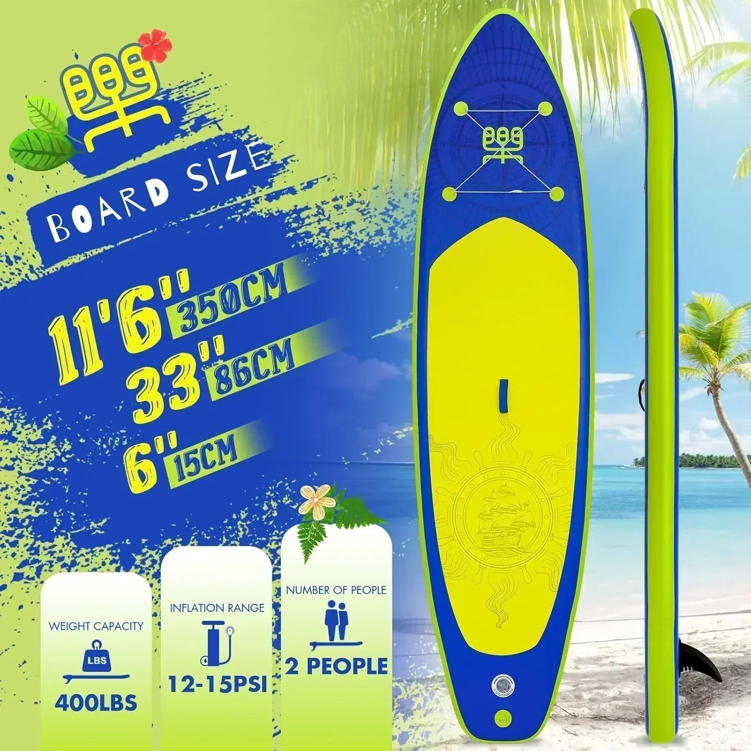 FunWater Inflatable Stand Up Paddle Board Premium SUP Paddle Accessories EVA Deck