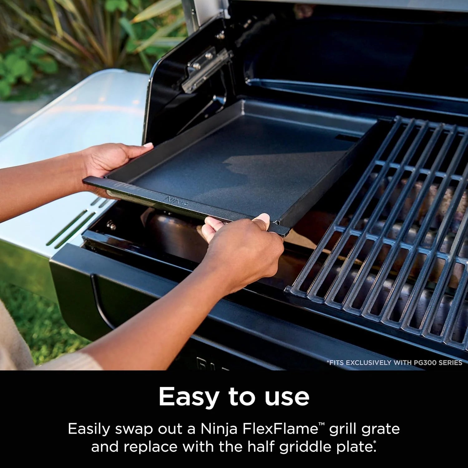 Ninja FlexFlame, Grill and Smoker, Electric and Propane Grill, Roaster, BBQ Grill, 5-in-1 Cooking System, 3 Burner, Digital Control, Outdoor Cooking, Griddle, Pizza Maker, Stainless Steel, PG301
