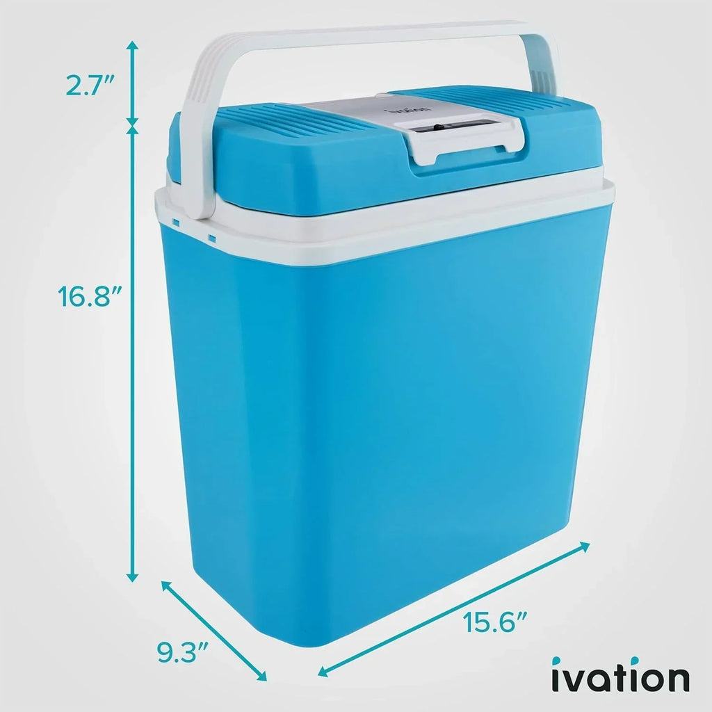 Electric Cooler & Warmer with Handle 24 L Portable Thermoelectric Fridge for Vehicles Trucks