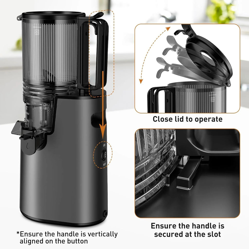 Cold Press Juicer Juicer Machines with 5.4 Wide Feed Chute Professional Slow Masticating Juicer