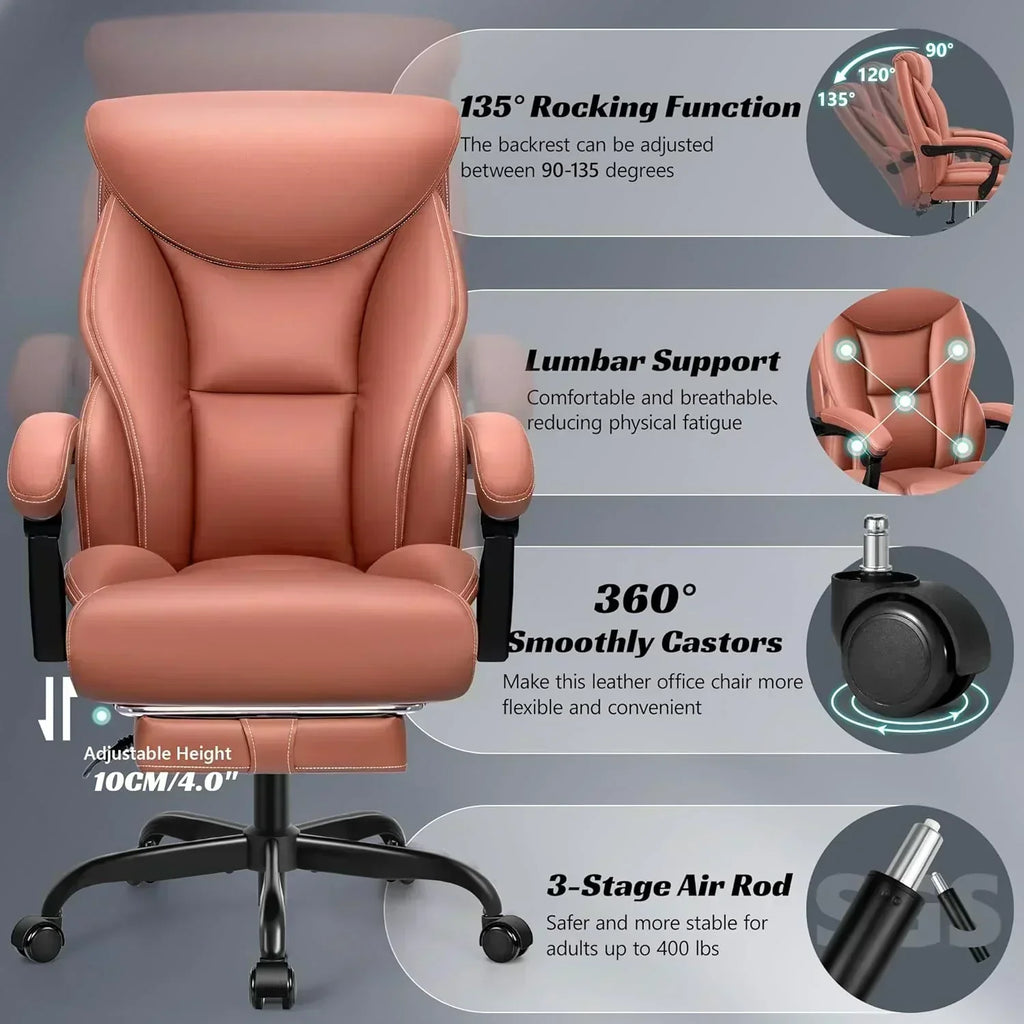 Office Chair Large High-Foot Computer Desk Chair Chair Lumbar Support Rotating Computer Chair