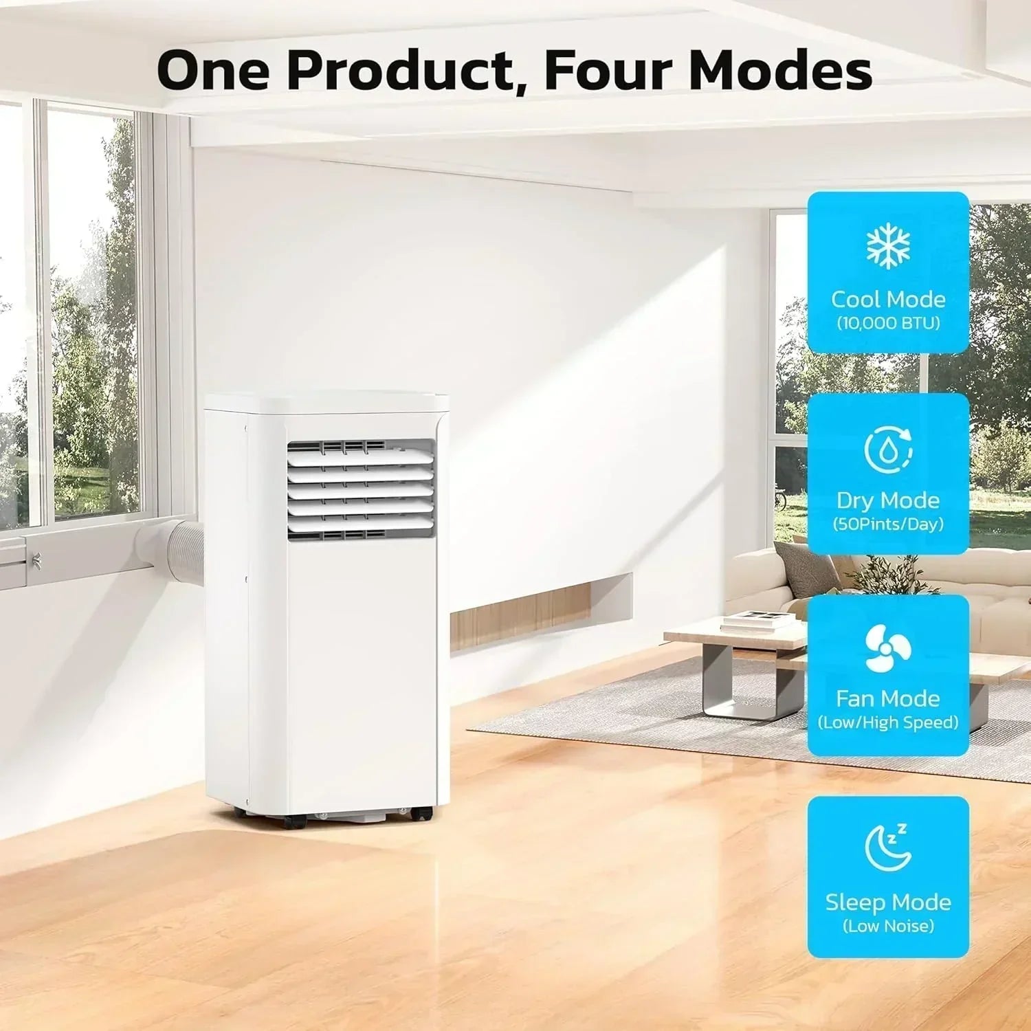 ZAFRO 8,000 BTU Portable Air Conditioners 4 Modes Portable AC Unit with Fast Cooling