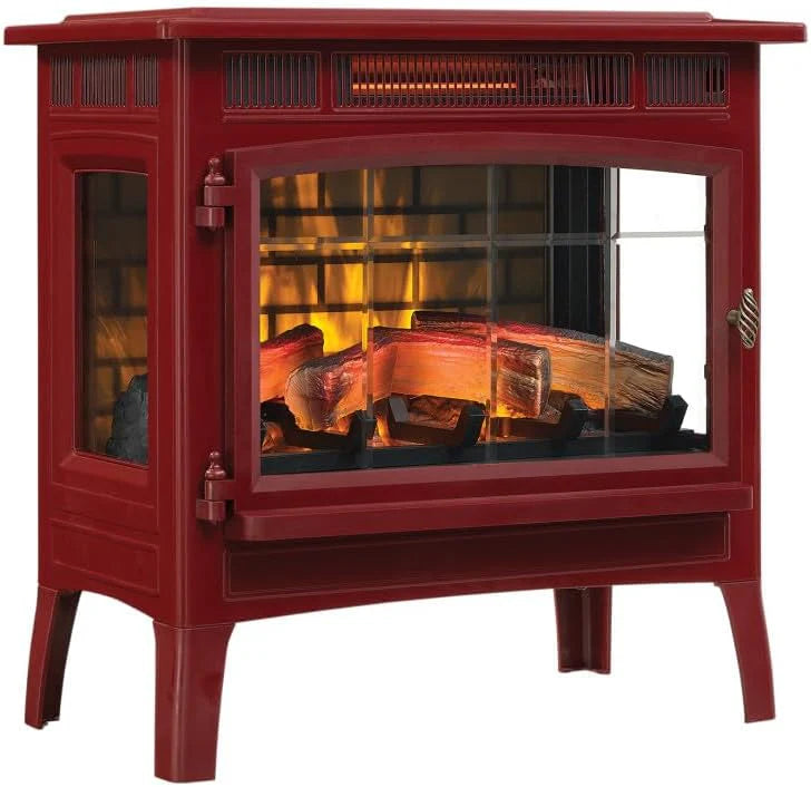 Freestanding Electric Fireplace Stove Heater with 3D Flame Effect for 1,000 Sq. Ft