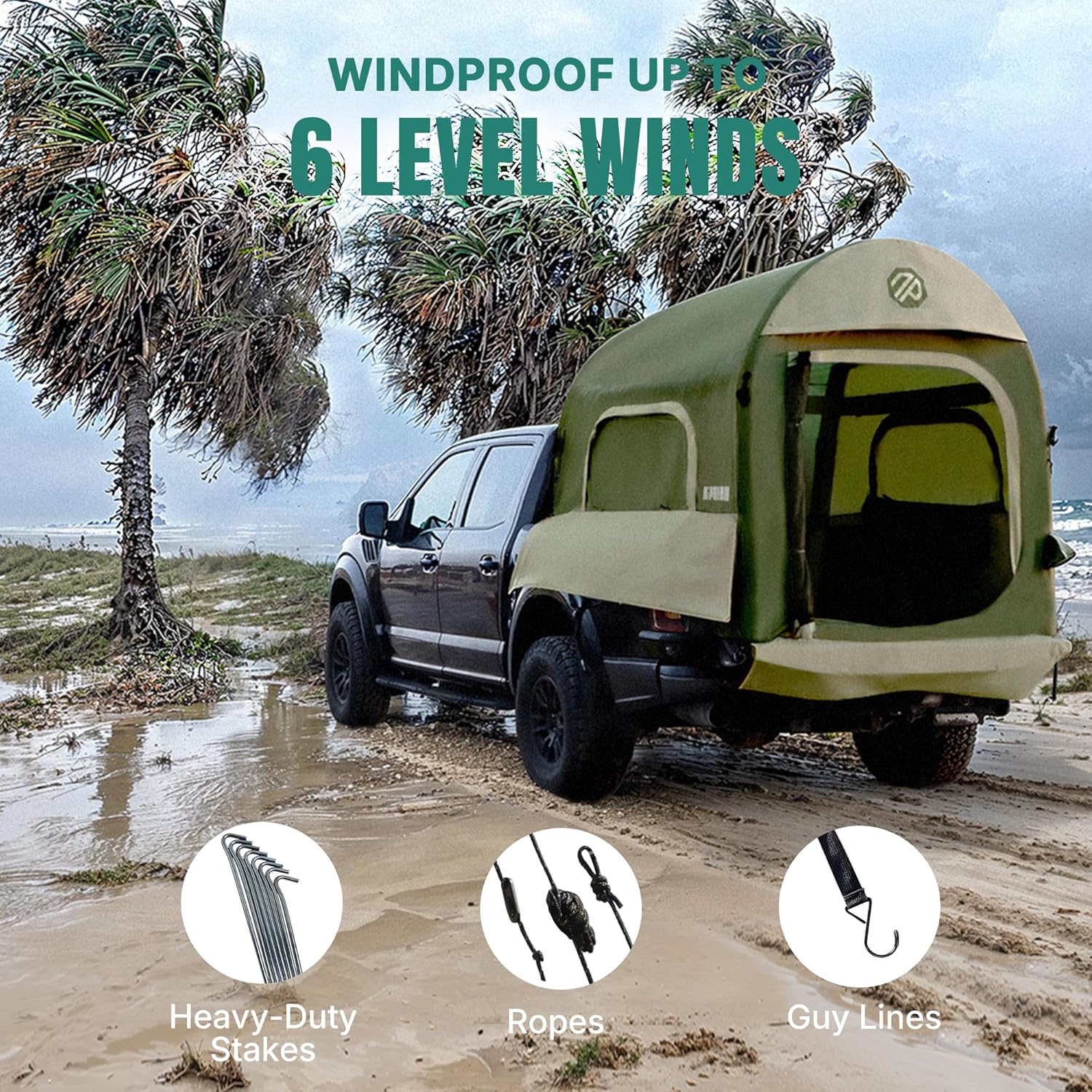 Truck Bed Tent 5.5ft-8ft Suitable for 2+1 People Family Inflatable Pickup Truck Tent