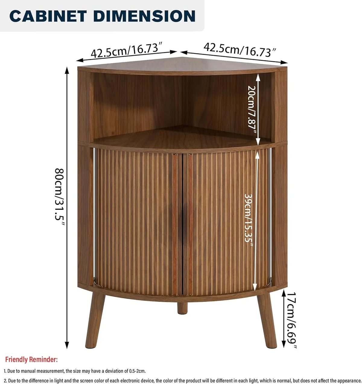 Corner Cabinet, 66.73'' Tall Modern Corner Bathroom Storage Cabinet