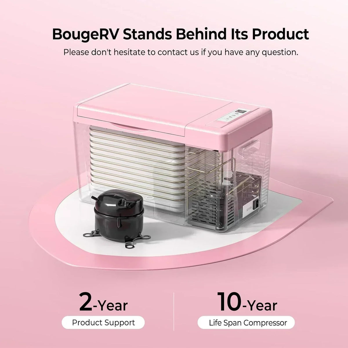 BougeRV 12 Volt Refrigerator 12V Car Fridge 23 Quart Portable Freezer Compressor Cooler