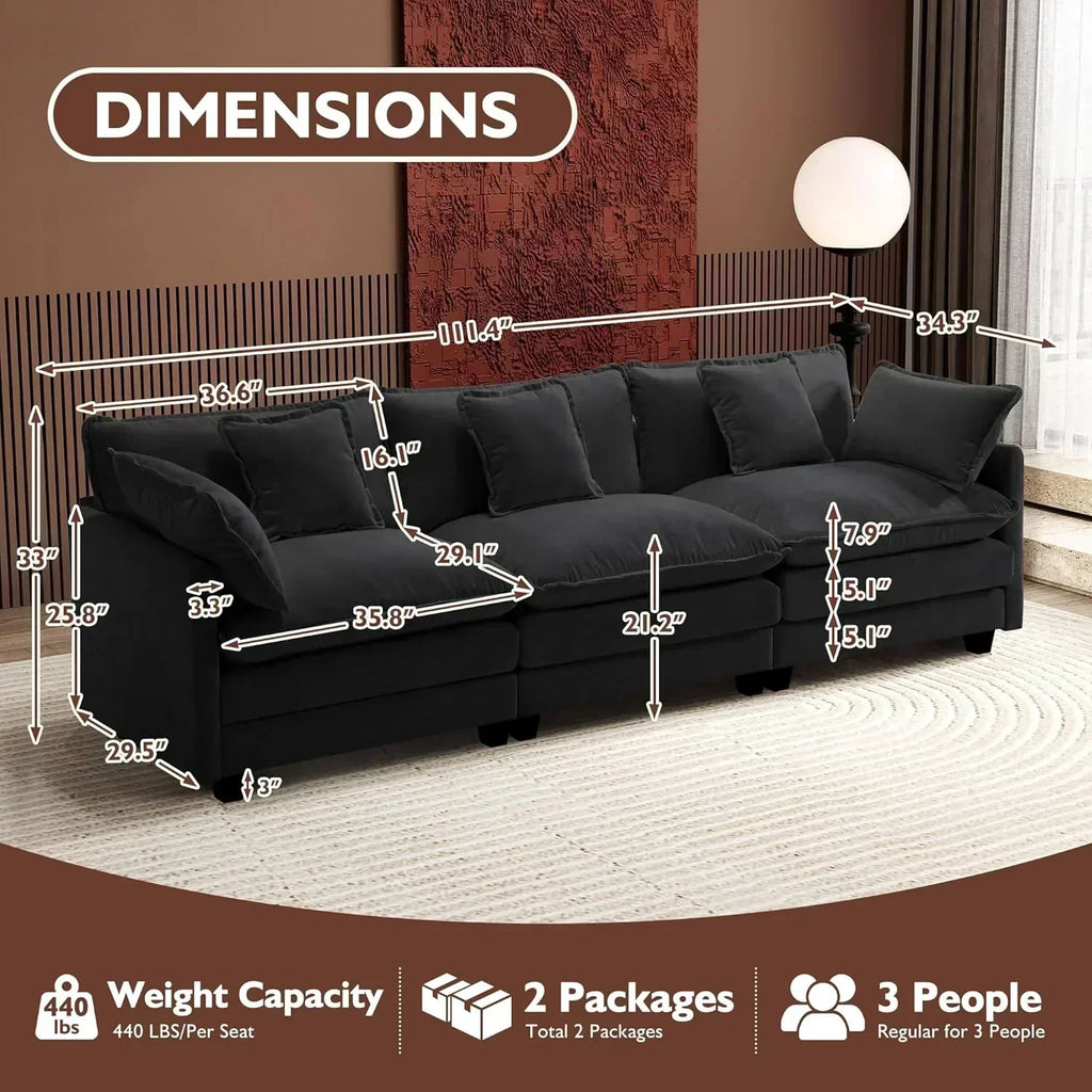 ihanherry 146-inch U-shaped modern sofa modular area cloud sofa
