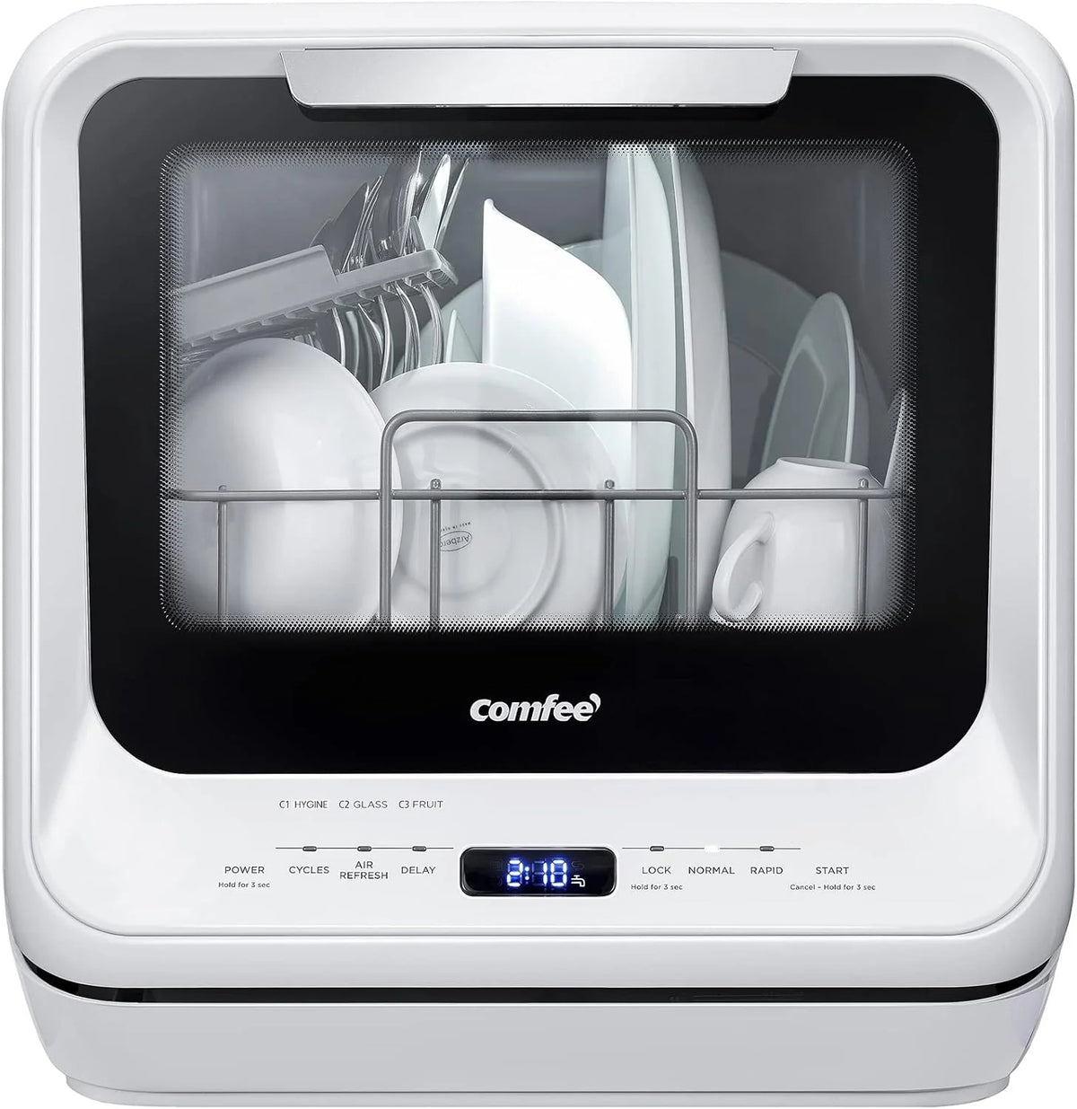 COMFEE' Portable Mini Dishwasher Countertop with 1.32Gal Built-in Water Tank