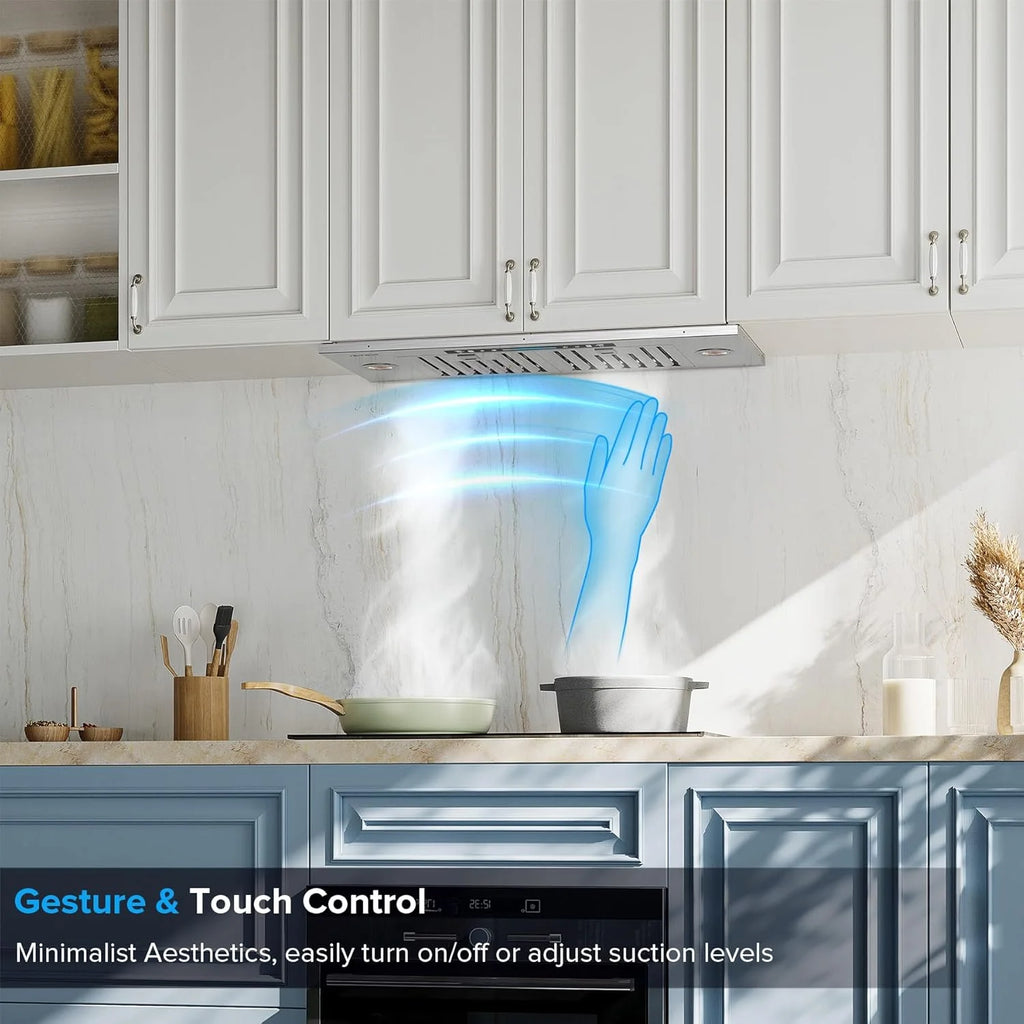 IKTCH 30 Built-in/Plug-in Range Hood 900 CFM, Ducted/Ductless Convertible Ducted, Stainless Steel Kitchen Range Hood